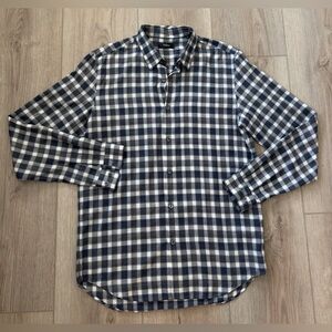 Theory Black and White Plaid Button Down Shirt 🖤⌚️📓